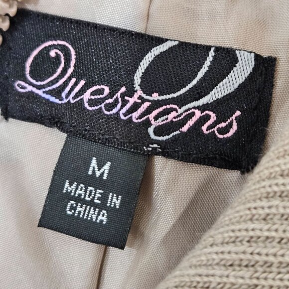 Questions Faux Fur Vest Medium Zip Front Mock Neck Tan - Picture 6 of 10